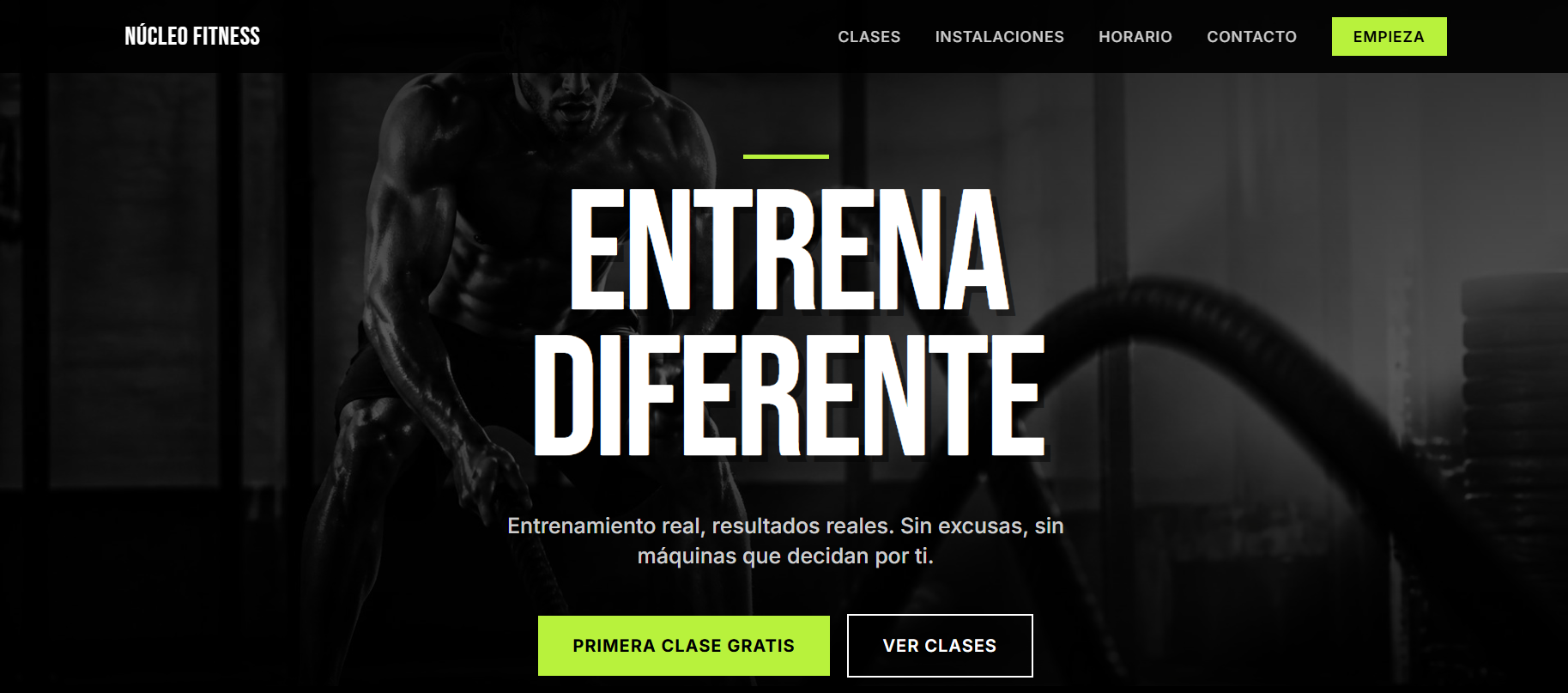 Web de ejemplo para un gimnasio de barrio